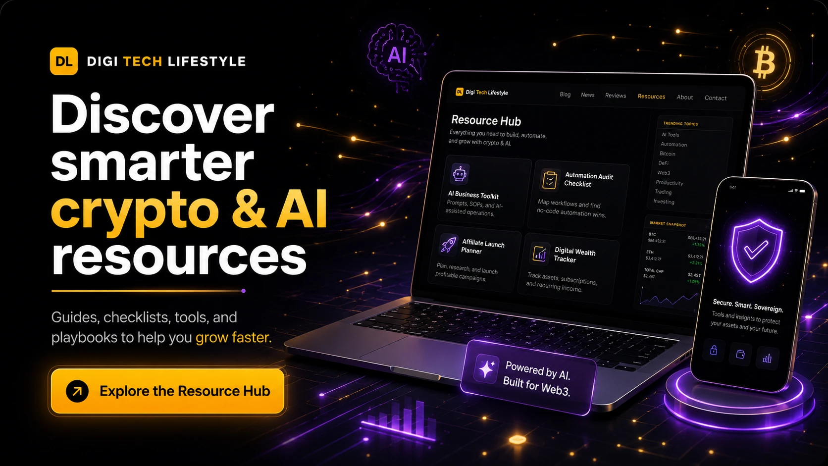 DigiTech Lifestyle Resource Hub — crypto and AI guides, checklists, and tools